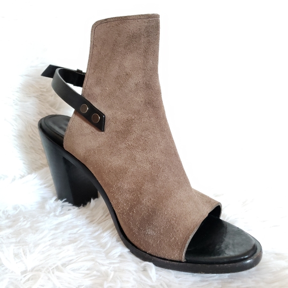 Rag & Bone Wyatt Sandal Taupe Suede Block Heel - Picture 11 of 16